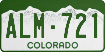 CO license plate ALM721
