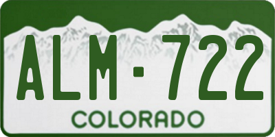 CO license plate ALM722