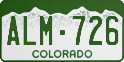 CO license plate ALM726