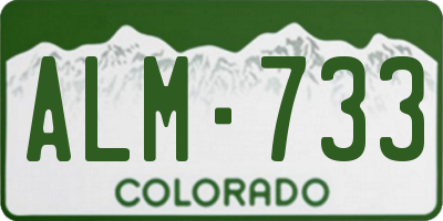 CO license plate ALM733