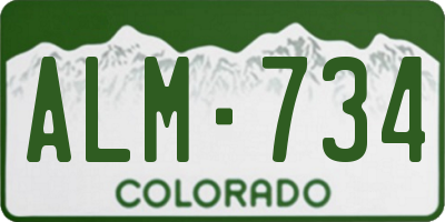 CO license plate ALM734