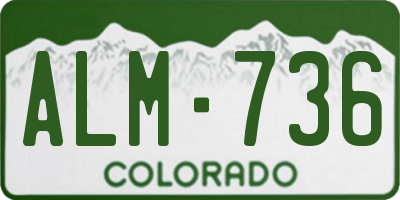 CO license plate ALM736