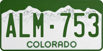 CO license plate ALM753