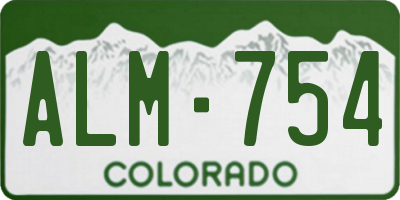 CO license plate ALM754