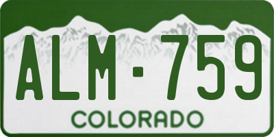 CO license plate ALM759
