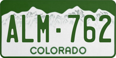 CO license plate ALM762