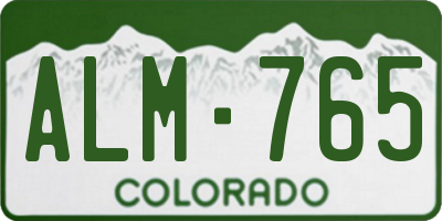 CO license plate ALM765