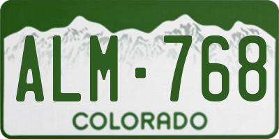 CO license plate ALM768