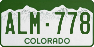 CO license plate ALM778
