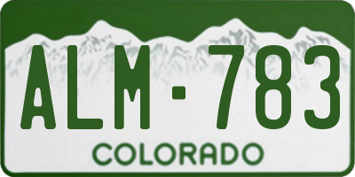 CO license plate ALM783