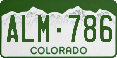 CO license plate ALM786