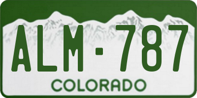 CO license plate ALM787