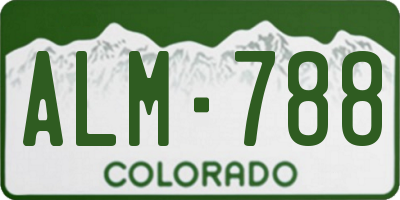 CO license plate ALM788