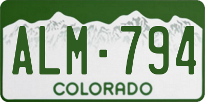 CO license plate ALM794