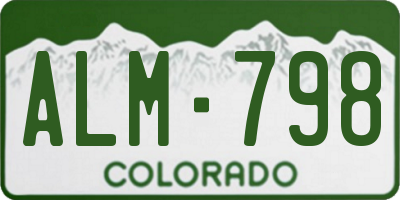 CO license plate ALM798