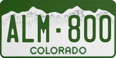 CO license plate ALM800