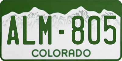 CO license plate ALM805