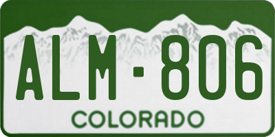 CO license plate ALM806