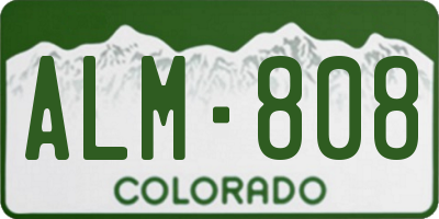 CO license plate ALM808