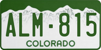 CO license plate ALM815