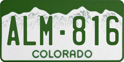 CO license plate ALM816