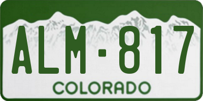 CO license plate ALM817