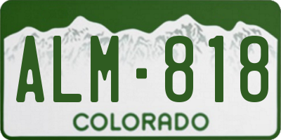 CO license plate ALM818