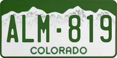 CO license plate ALM819