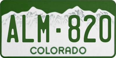 CO license plate ALM820