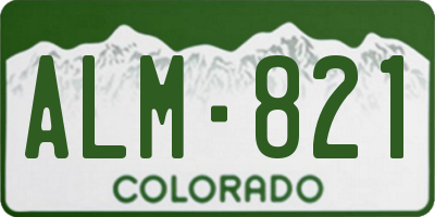 CO license plate ALM821
