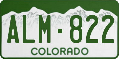 CO license plate ALM822