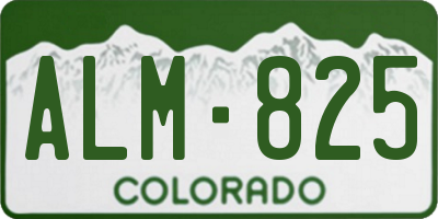 CO license plate ALM825