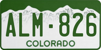 CO license plate ALM826