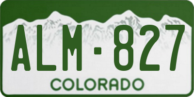 CO license plate ALM827
