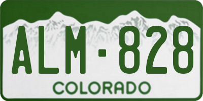 CO license plate ALM828