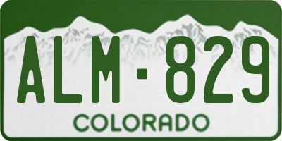CO license plate ALM829