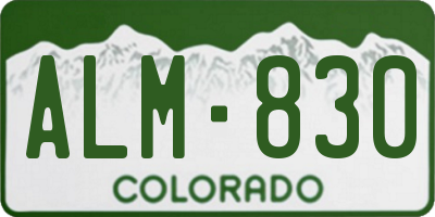 CO license plate ALM830