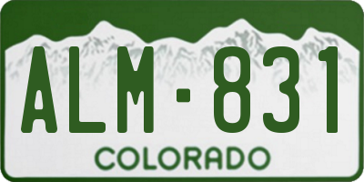 CO license plate ALM831