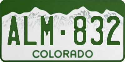 CO license plate ALM832