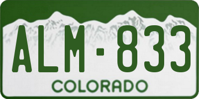 CO license plate ALM833