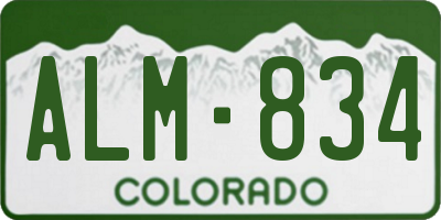 CO license plate ALM834