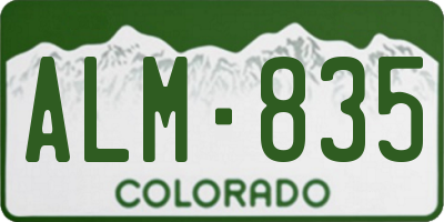 CO license plate ALM835