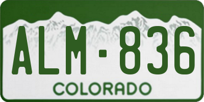 CO license plate ALM836