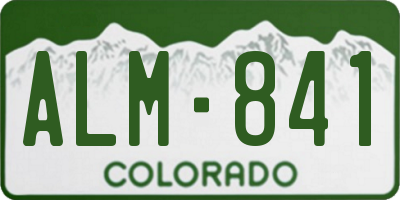 CO license plate ALM841