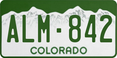CO license plate ALM842