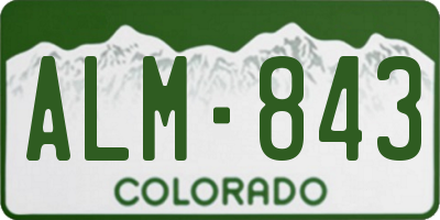 CO license plate ALM843