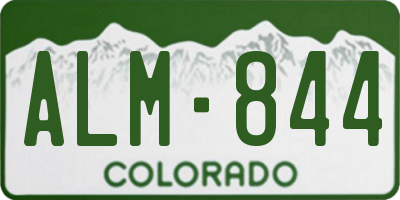 CO license plate ALM844