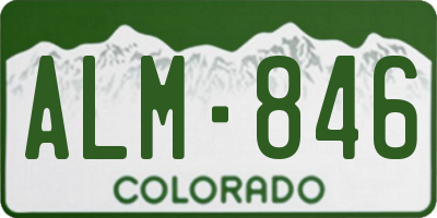 CO license plate ALM846