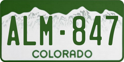 CO license plate ALM847