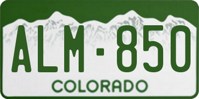 CO license plate ALM850
